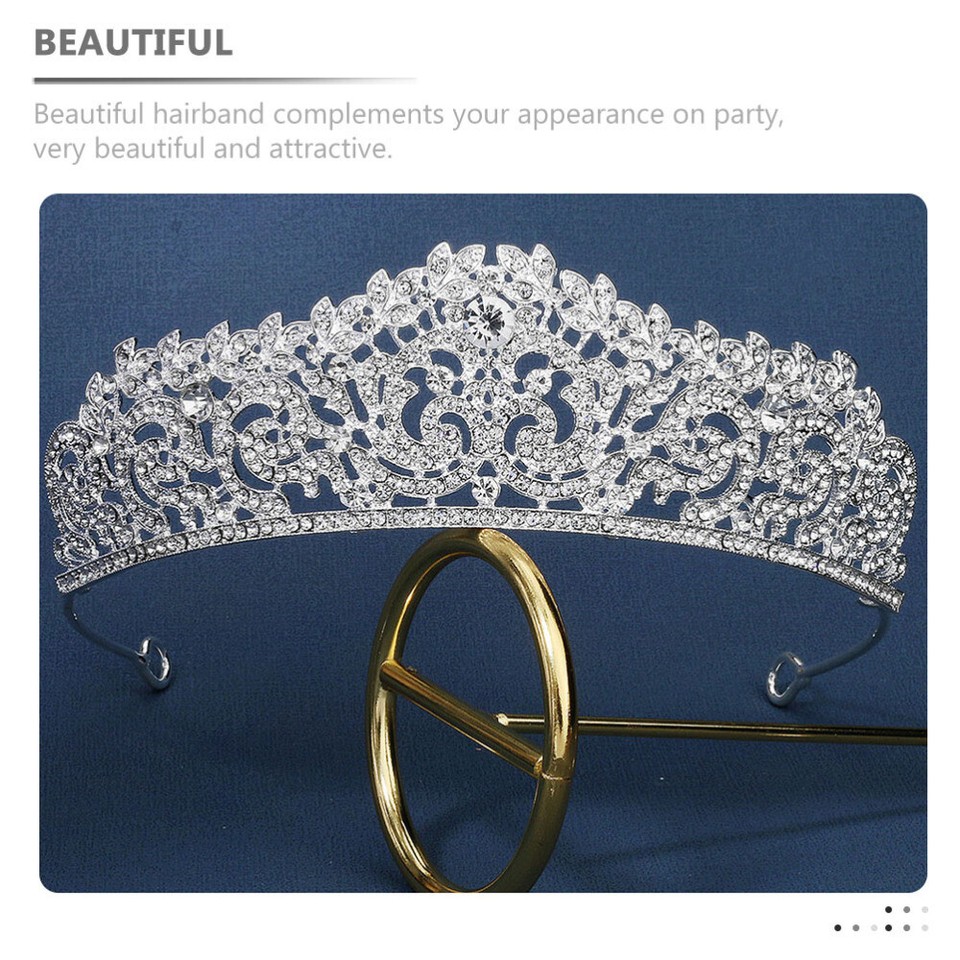 2 Pieces Rhinestone Decor Wedding Decorations Tiara Bar Mitzvah Crown