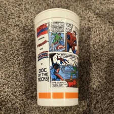 1990 Hardees Marvel Comics Super Heroes Plastic Cup Spiderman Captain America D