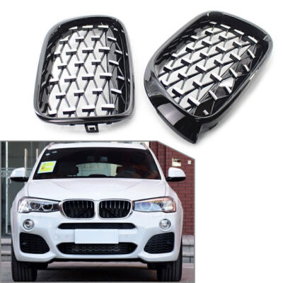 For BMW X4 F26 2014-2017 X3 F25 Diamond Meteor Latest Style Front Kidney Grille