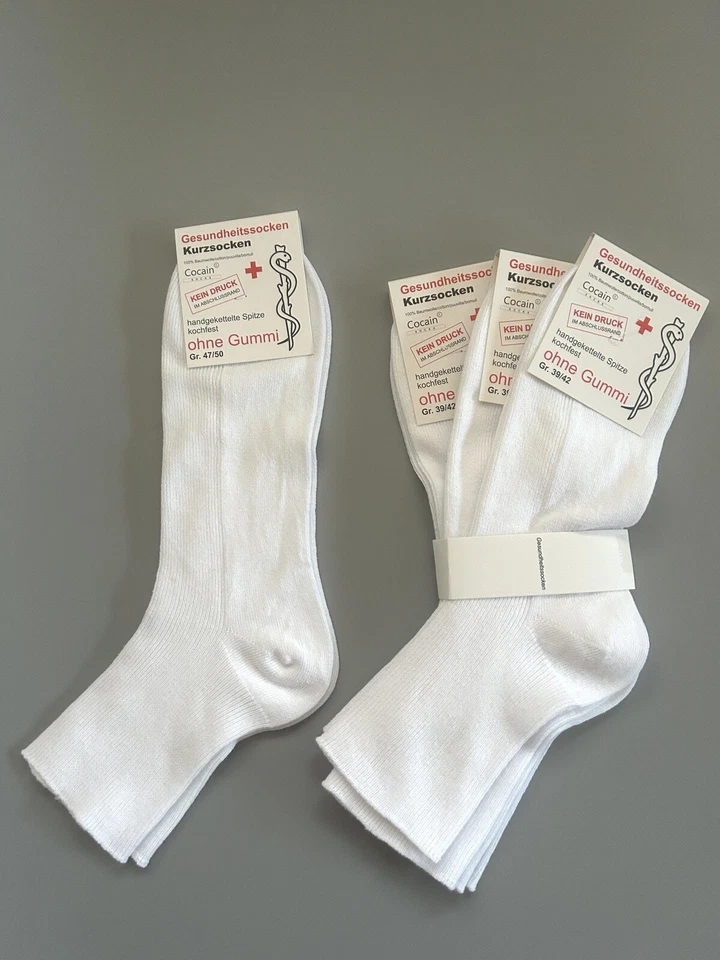 Arzt /Diabetiker/ Gesundheitssocken ohne Gummi 100% Baumwolle Kurzsocke Gr.35-50 - Bild 3 von 3