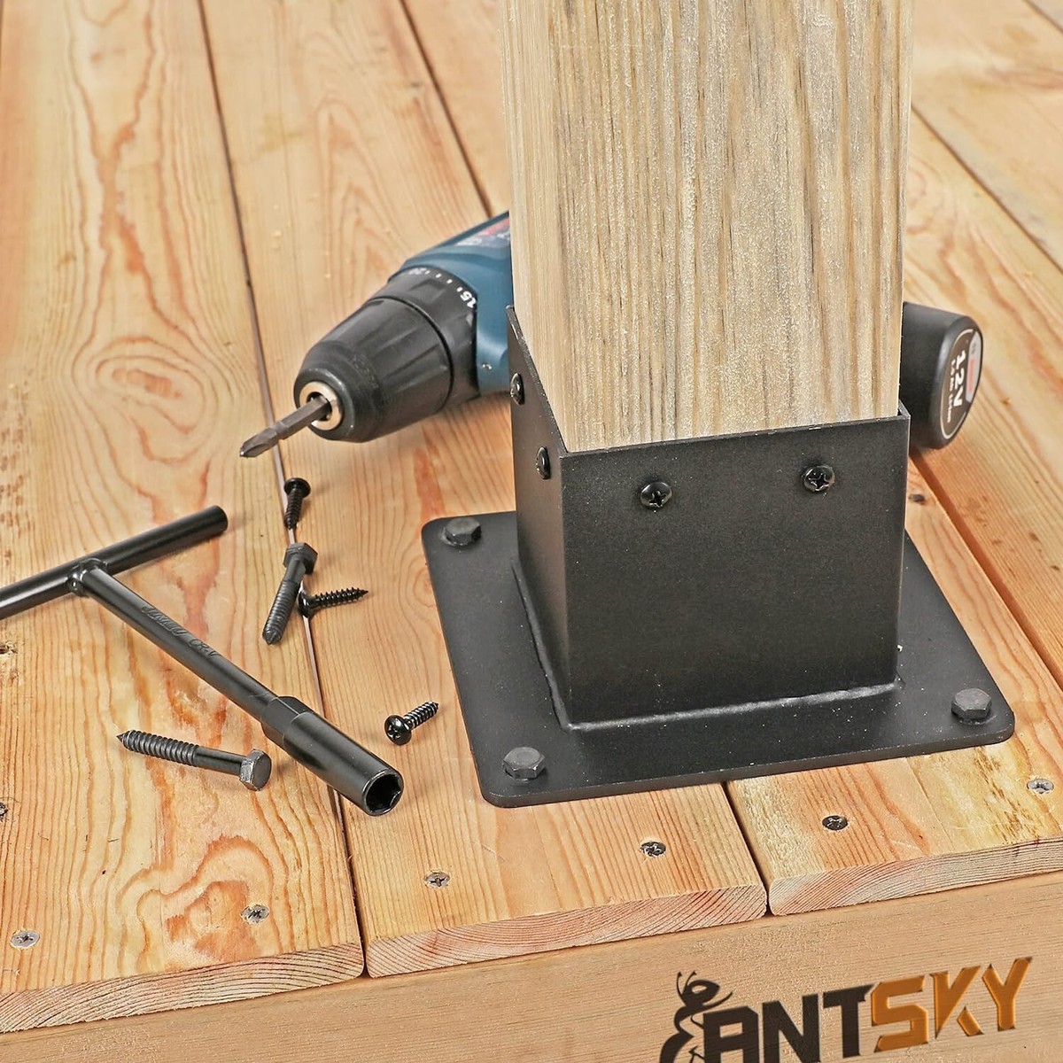 Deck Building Hardware Deck Railing Brackets & Post Bases Kit - 40 Pcs ...