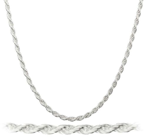 2MM Solid 925 Sterling Silver Italian DIAMOND CUT ROPE CHAIN Necklace Italy - Picture 1 of 6