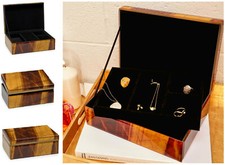 Lola Rose London Stone Print Large Treasure Box  With Tray,Yellow Tiger Eye