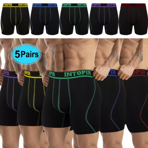 Confezione 5 Boxer Uomo Slip Sportivo Sportivo Intimo Comodi Freschi Asciugatura Rapida Tronchetti - Foto 12 di 18
