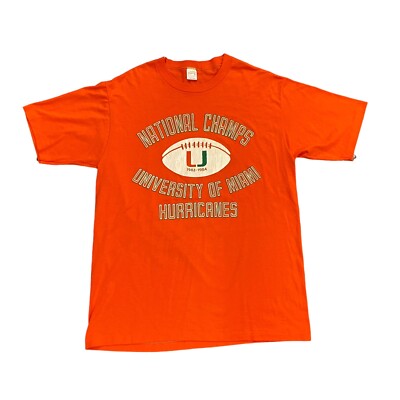 Vintage 80s University of Miami UM Hurricanes NCAA National Champs