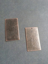 25 BULK Metal Stamping Blanks Antiqued Copper Rectangle Pendants Brass Blanks