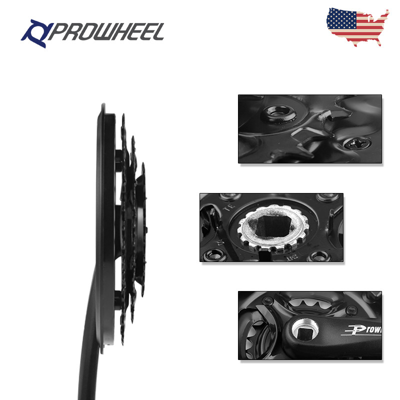 Prowheel Triple Cranksets Chainring MTB 3*6/7/8 Speed 24-34-42T US Stock