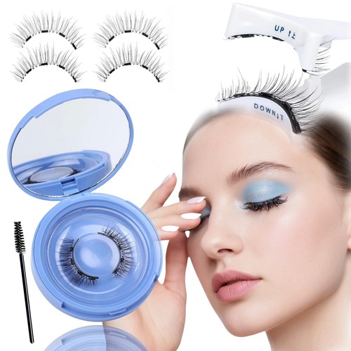 Faux Cils Magnétiques Réutilisables - Lot De 4 Paires - Effet 3D Volumineux Et Naturel - Noir