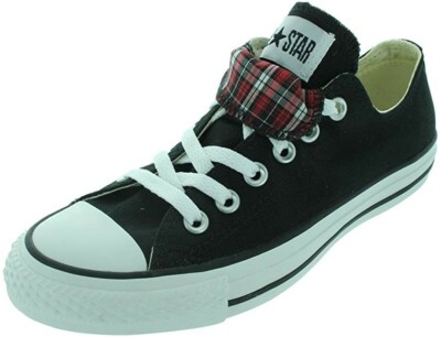 VINTAGE CONVERSE ALL STAR CT DBL TNG OX532263F BLACK plaid vintage rare 