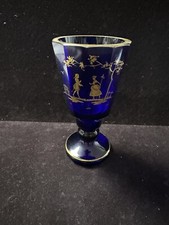 19th Century Cobalt Blue Glass Goblet Biedermeier Period, Austria circa 1835