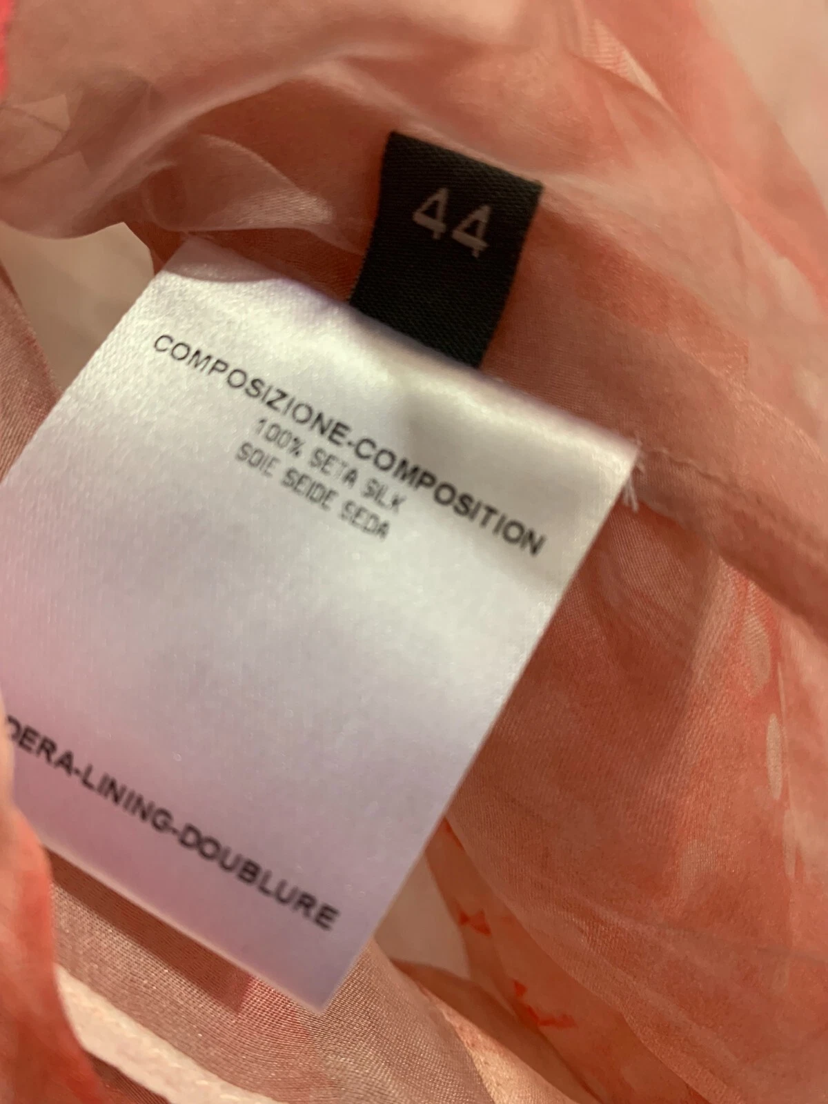 Alexander McQueen abito trasparente manica lunga rosa con bottoni taglia 44 (US 10) us intime ottimeioni