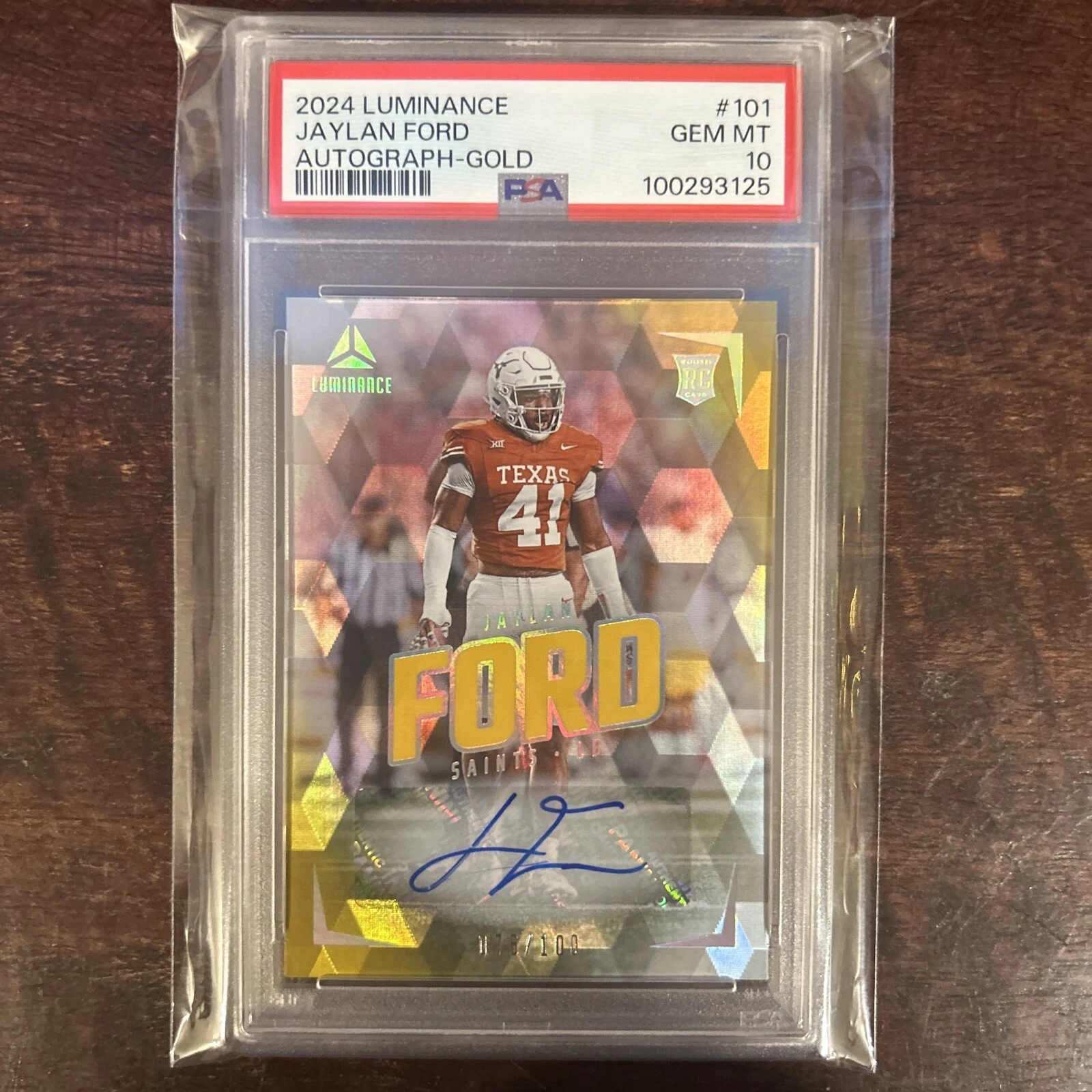 Jaylan Ford Panini Luminance #101 Autograph-Gold