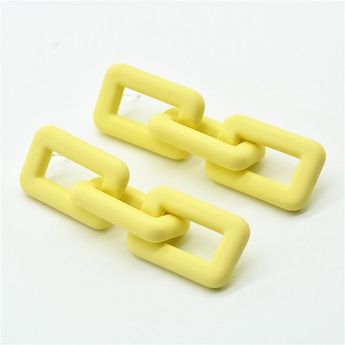 Fashion Earrings For Woman Drop Earrings Korean Solid Color Big Chain Jewelry - Picture 14 of 23