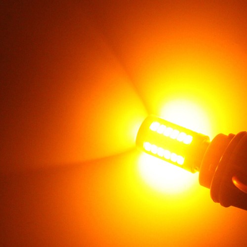 4PC 1157 33-SMD LED Tail Brake Stop Backup Reverse Turn Signal Light Bulbs Amber - Picture 7 of 10