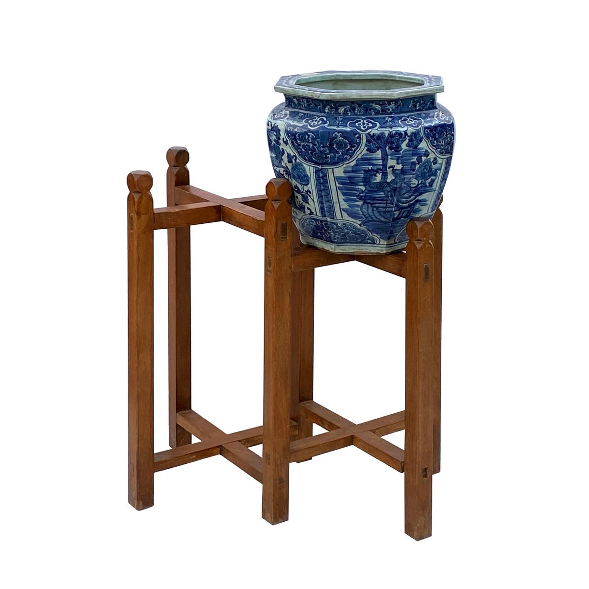 Chinese Double Square Rhombus Plant Vase Stand Pedestal Table cs6001S Chinese Double Square Rhombus Plant Vase Stand Pedestal Table cs6001S