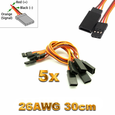 5x Servokabel JR Graupner Robbe Futaba Verlängerungskabel 30cm 26AWG Kabel RC