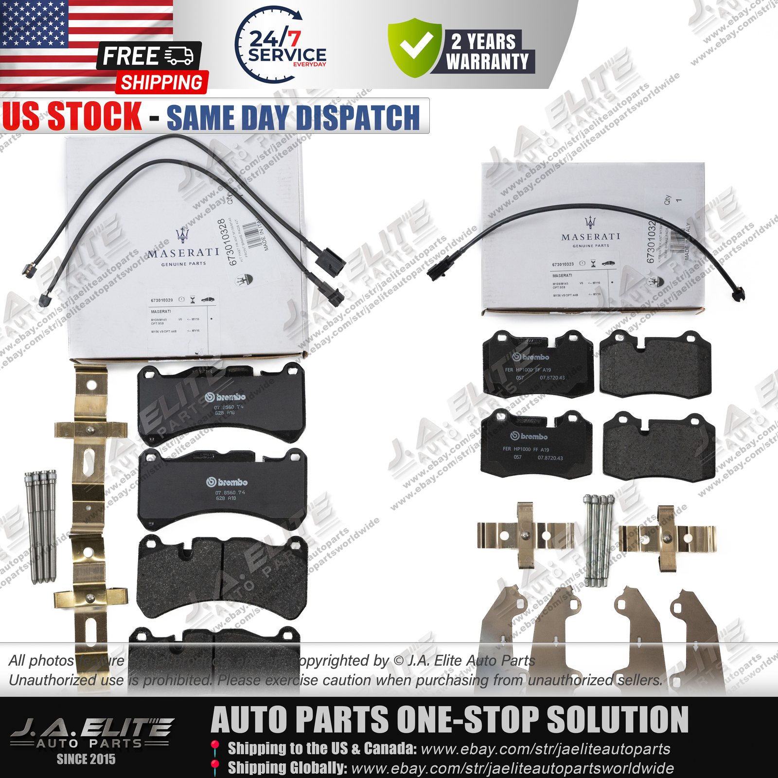 Genuine Maserati Front & Rear Brake Pad kit for Quattroporte GranTurismo GC 4.7L