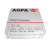 AGFA PEM 468 1/4in x 5in Reels in Boxes, Set of 2 - New Old Stock, Free Ship