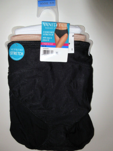 Vanity Fair Radiant~ HI-CUT Underwear Panties 3-pairs Nylon 13112 women ~ 3XL/10