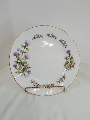Royal Adderley English Bone China  LOCHINVAR 10'' Dinner Plate Thistle Flower 