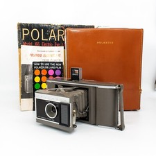 Polaroid J66 Instant Camera, Leather Case, Owner's Manuals,  Box  Untested