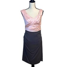 Suzi Chin for Maggy Boutique Silk Blush and Gray Dress Size 6