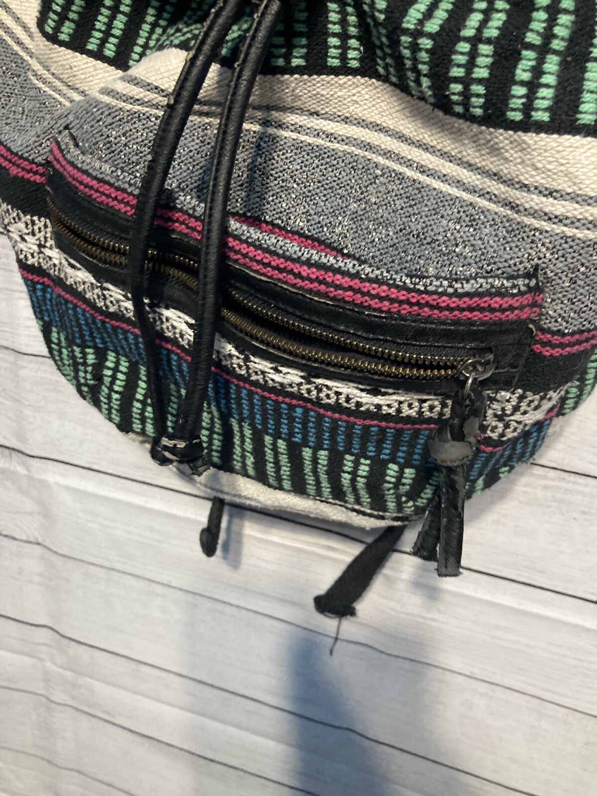 American Eagle Backpack Multicolored Striped Purs… - image 5