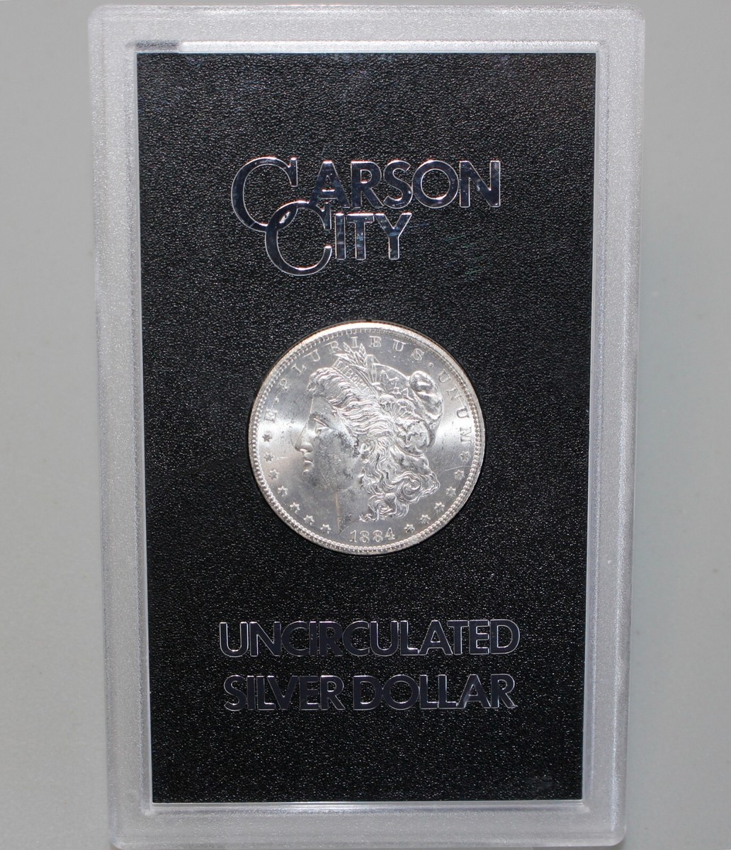 1884 CC Morgan Silver Dollar Uncirculated Carson City Coin $1 GSA