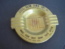 Vintage Slim Jim's Spiced Sausage Metal Cigarette Ashtray Cherry Levis