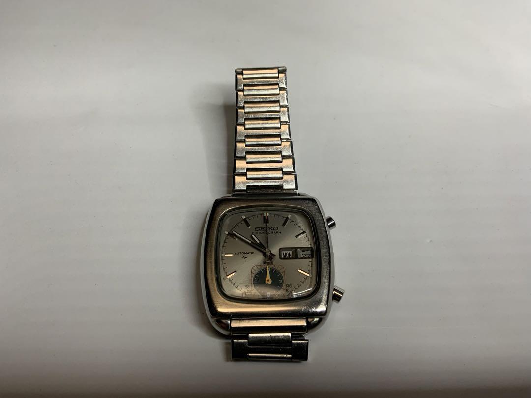 Seiko Chronograph 7016-5001 Monaco Vintage St.Steel Automatic Mens 