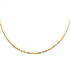 Ioka - 14K Yellow OR White Gold 2mm Sparkle Omega Necklace - 17"