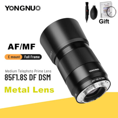 YONNUO 85mm F1.8S DF DSM Sony E Camera Metal Lens MF/AF Full Frame Aperture Lens