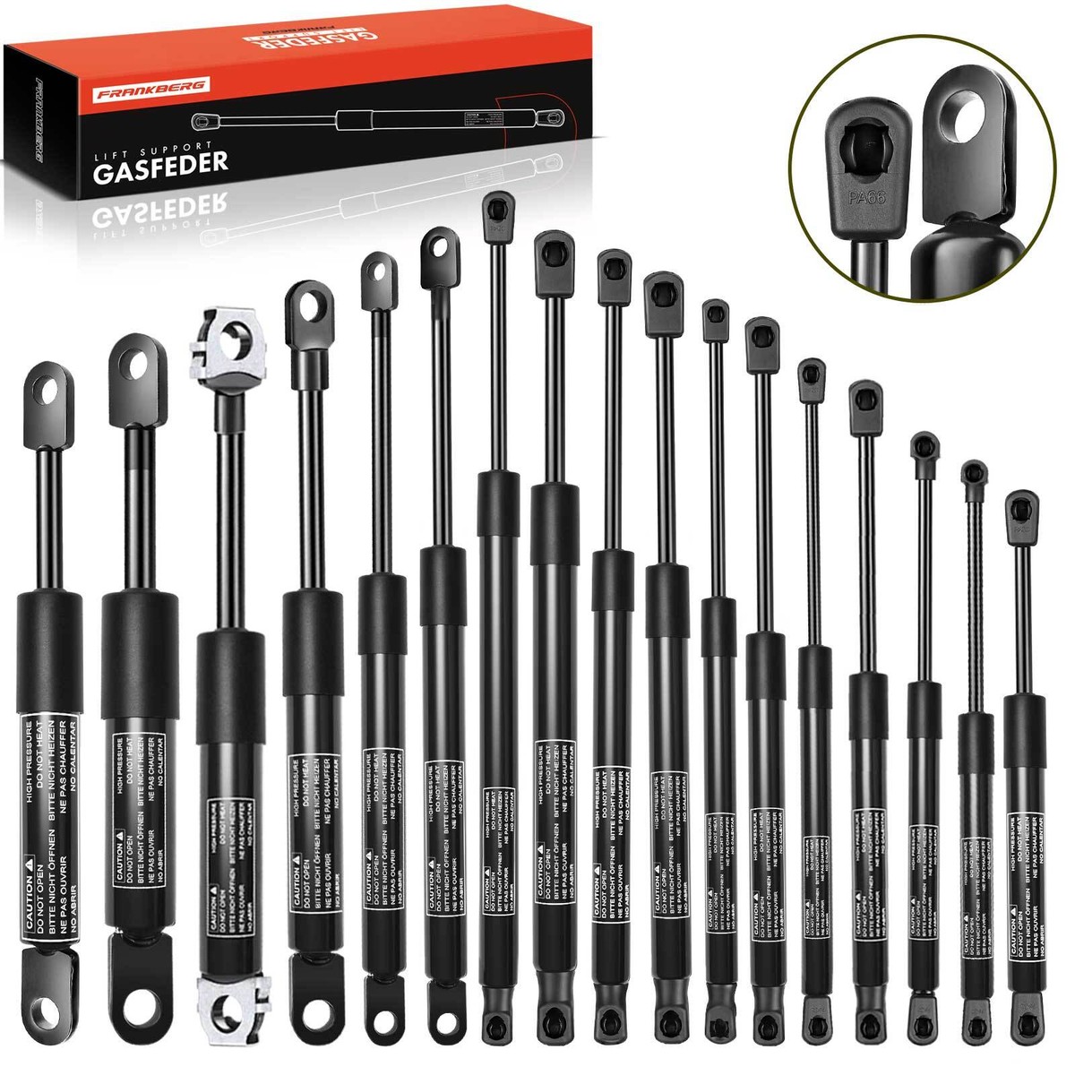 Frankberg Gasdruckfedern 2x 360N 500mm - Universal Dämpfer Für Schränke Und Klappen