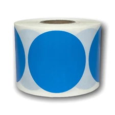Blue Direct Thermal Labels | Zebra, Rollo & Munbyn Compt. | 1.5" Round | 1 Roll