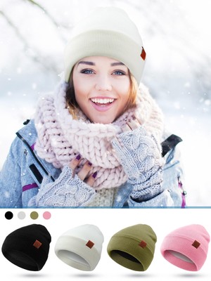 4 Pack Beanie Hats for Women Fleece Lined Winter Hats Soft  display picture 2