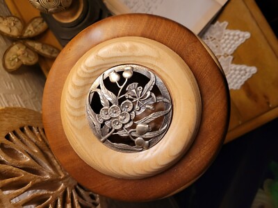 Mahogany and Ash Wood, Hand Turned  Decorative Bowl. By A. Walker 7.5'' dia × 2'' 