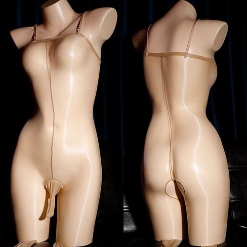 Mens Ultrathin Pantyhose Oil Shiny Glossy See-through Club Bodysuit Pink - Picture 14 of 19