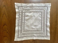 Hand Made Silk Bobbin Lace Bridal Wedding Hankie 12"