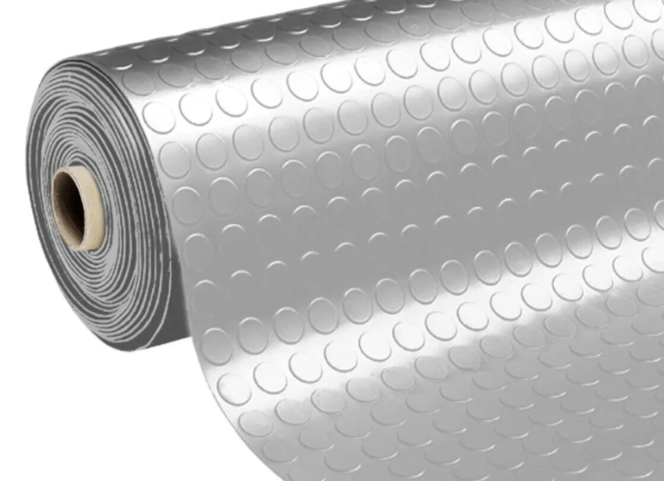 TAPPETO GOMMA Bolle NERO/GRIGIO IN PVC COPERTURA PAVIMENTO H 1 MT SPESSORE MM. 1 - Immagine 4 di 4