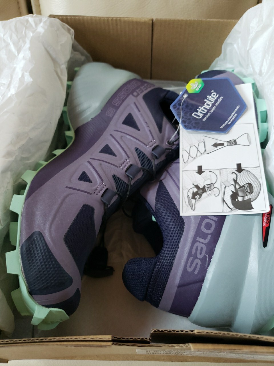 Salomon SpeedCross 5 W scarpe da trekking trail running donna sera blu cadetto yucca