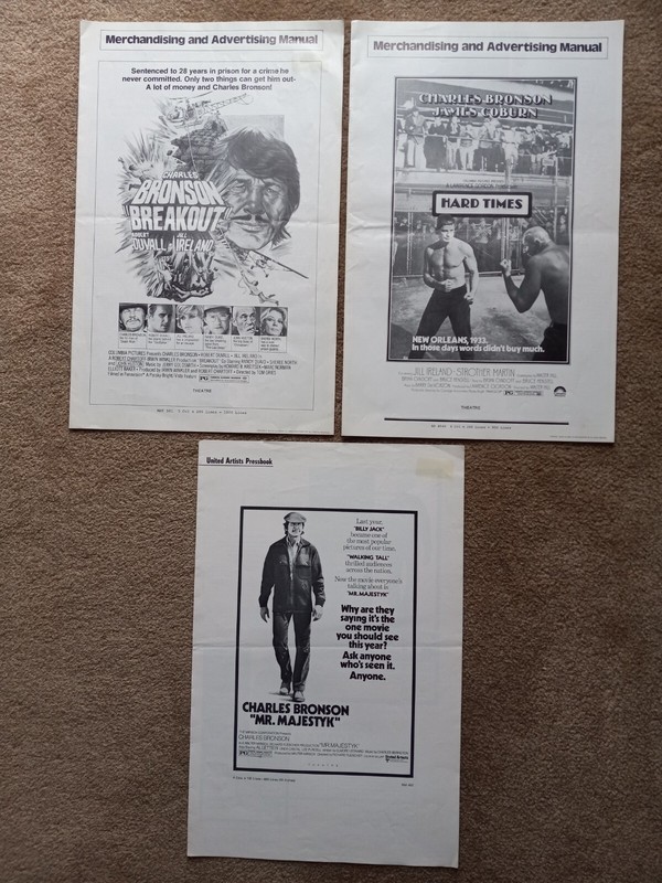 Charles Bronson - MR MAJESTYK - HARD TIMES - BREAKOUT Orig  Pressbooks 1974/1975