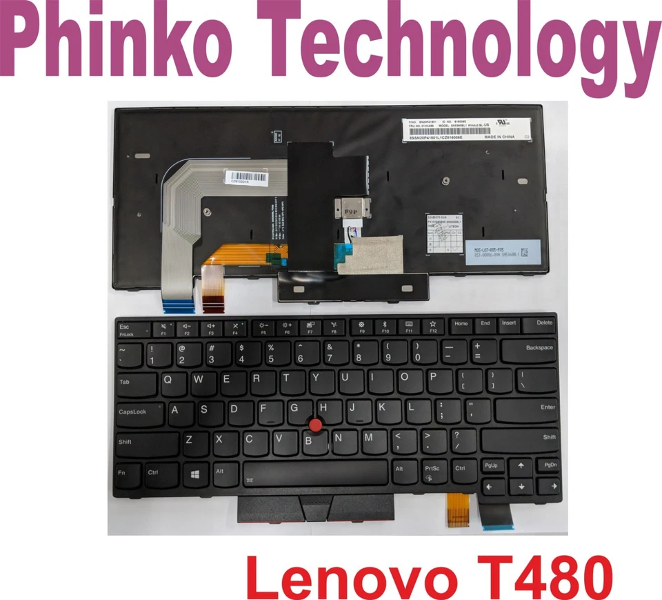 Keyboard for IBM Thinkpad T470 T480 Keyboard US 01AX364 01AX487 01AX528 01AX569