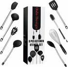 Kitchen Utensil Set of 8, Silicone Best Non Stick Cooking Utensils