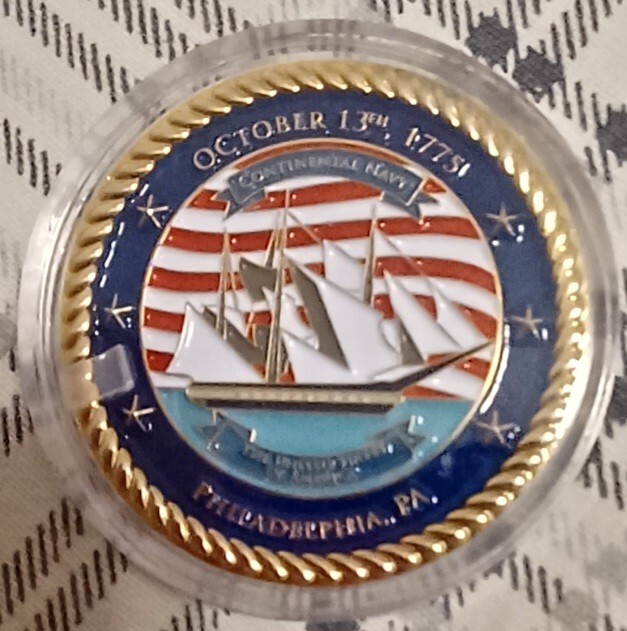 UNITED STATES NAVY CHALLENGE COIN GOLD RIM-image