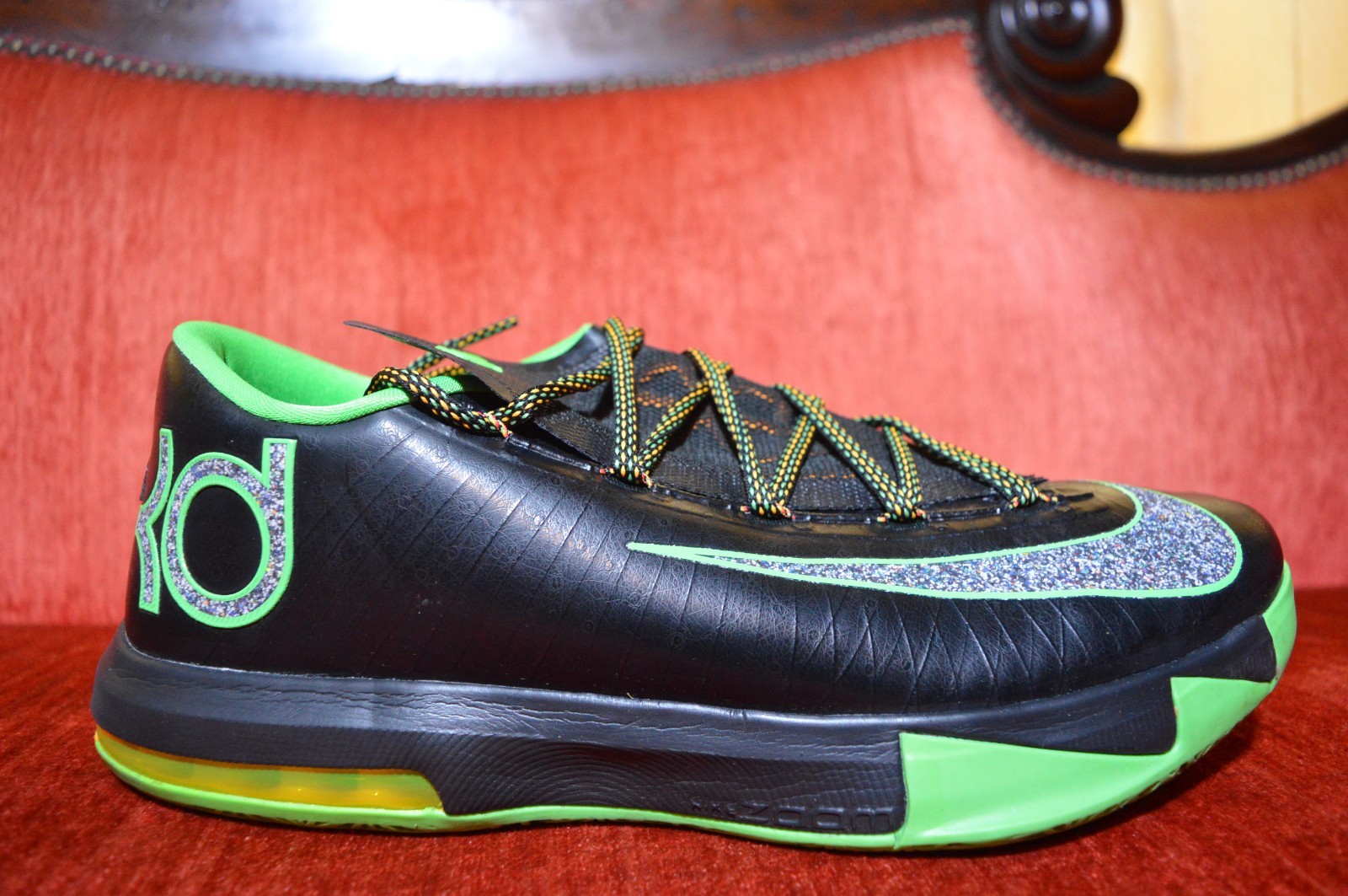 Nike KD 6 VI Basketball Shoes Brazil 10M Black Lucid Green 599424-093 Comfortable Nike KD 6 VI Basketball Shoes Brazil 10M Black Lucid Green 599424-093 Comfortable