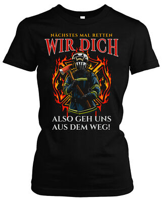 Feuerwehr Damen T-Shirt | FFW Freiwillige Geschenk Firefighter Girlie | M16