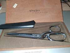Vintage Gingher 5 Inch Shears Scissors Chrome Brazil Original Box Germany Sheath