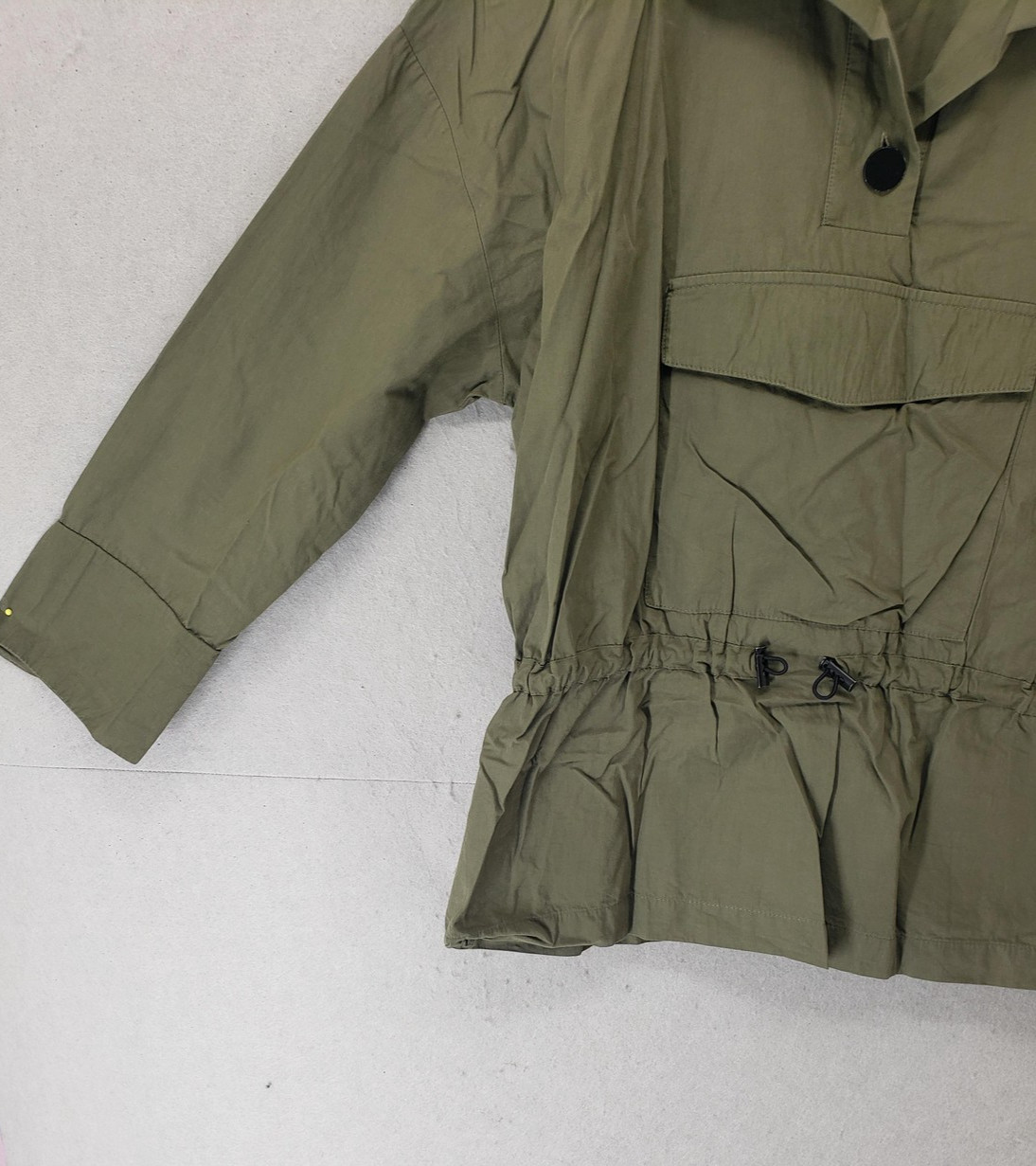 Zara Basic Jacket Womens Medium Green Utility Dra… - image 5