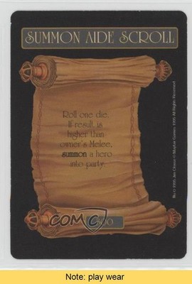 1995 Fantasy Adventures Card Game Summon Aide Scroll READ 0c4