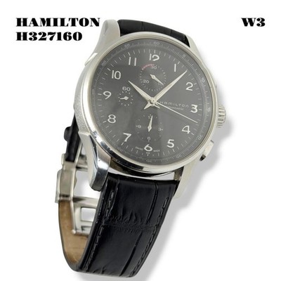 HAMILTON Jazzmaster Automatic H327160 Black Dial Chrono Stainless Watch Used